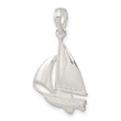 De-Ani Sterling Silver Rhodium-Plated Polished Sailboat Pendant
