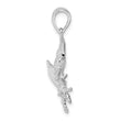 De-Ani Sterling Silver Rhodium-Plated Polished Stone Crab Pendant