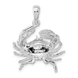 De-Ani Sterling Silver Rhodium-Plated Polished Stone Crab Pendant
