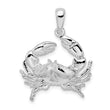 De-Ani Sterling Silver Rhodium-Plated Polished Stone Crab Pendant