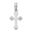 De-Ani Sterling Silver Polished Small Budded Cross Pendant
