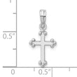 De-Ani Sterling Silver Polished Small Budded Cross Pendant