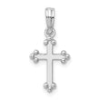 De-Ani Sterling Silver Polished Small Budded Cross Pendant