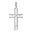De-Ani Sterling Silver Rhodium-Plated Polished and Satin Crucifix Pendant