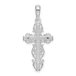 De-Ani Sterling Silver Rhodium-Plated Polished Lace Trim Crucifix Pendant
