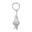 De-Ani Sterling Silver Rhodium-Plated Polished 3D Snook Fish Pendant