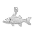 De-Ani Sterling Silver Rhodium-Plated Polished 3D Snook Fish Pendant