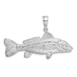 De-Ani Sterling Silver Rhodium-Plated Polished 3D Red Fish Pendant