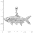 De-Ani Sterling Silver Rhodium-Plated Polished 3D Oxeye Tarpon Fish Pendant