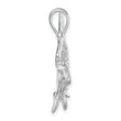 De-Ani Sterling Silver Rhodium-Plated Tarpon Fish with Open Mouth Pendant