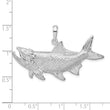 De-Ani Sterling Silver Rhodium-Plated Tarpon Fish with Open Mouth Pendant