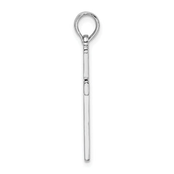 De-Ani Sterling Silver Polished Flat Latin Cross Pendant