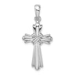 De-Ani Sterling Silver Rhodium-Plated with X-Center Budded Cross Pendant