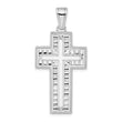 De-Ani Sterling Silver Rhodium-Plated Rope Edge Latin Cross Pendant