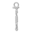 De-Ani Sterling Silver Rhodium-Plated Polished Anchor with Rope Pendant