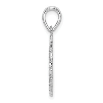 De-Ani Sterling Silver Rhodium-Plated Jamaica with Palm Tree Cut-Out Disc Pendant