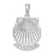 De-Ani Sterling Silver Rhodium-Plated Polished Jamaica Scallop Shell Pendant