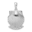 De-Ani Sterling Silver Rhodium-Plated Polished Jamaica Scallop Shell Pendant