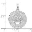 De-Ani Sterling Silver Rhodium-Plated Jamaica Round Circle with Crab Pendant