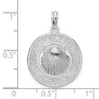 De-Ani Sterling Silver Rhodium-Plated Jamaica Round Circle with Shell Pendant