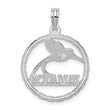 De-Ani Sterling Silver Rhodium-Plated Polished Jamaica Round Circle with Bird Pendant