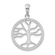 De-Ani Sterling Silver Rhodium-Plated Polished Large Cut-Out Tree of Life Pendant