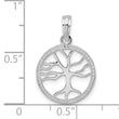 De-Ani Sterling Silver Polished Cut-Out Tree of Life Pendant