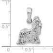 De-Ani Sterling Silver Rhodium-Plated Textured 3D Shih Tzu Dog Pendant