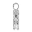 De-Ani Sterling Silver Rhodium-Plated Textured 3D English Pointer Dog Pendant