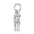 De-Ani Sterling Silver Rhodium-Plated Textured 3D Jack Russell Terrier Pendant