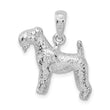De-Ani Sterling Silver Rhodium-Plated Textured 3D Kerry Blue Terrier Pendant