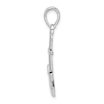 De-Ani Sterling Silver Rhodium-Plated Polished Anchor Pendant