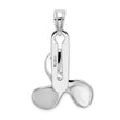 De-Ani Sterling Silver Rhodium-Plated Polished Moveable 3D Propeller Pendant