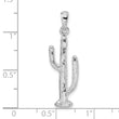 De-Ani Sterling Silver Rhodium-Plated Polished 3D Saguaro Cactus Pendant