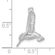 De-Ani Sterling Silver Rhodium-Plated Polished 3D Hummingbird Slide