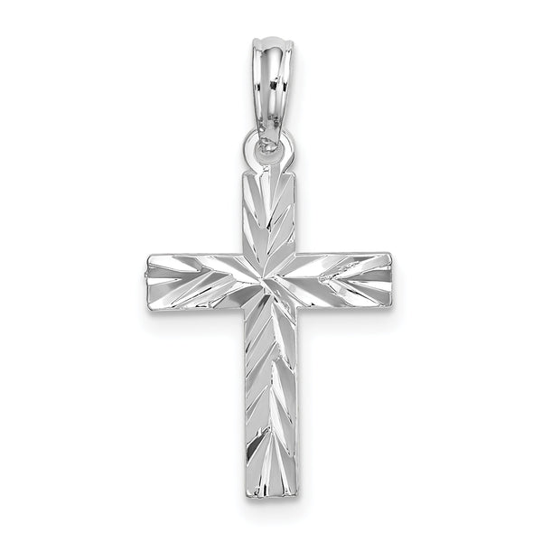 De-Ani Sterling Silver All-Over Diamond-Cut Latin Cross Pendant