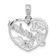 De-Ani Sterling Silver Rhodium-plated #1 Grandma in Heart Pendant
