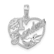 De-Ani Sterling Silver Rhodium-plated #1 Grandma in Heart Pendant