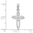 De-Ani Sterling Silver Rhodium-Plated Scalloped Edge Cut-Out Cross Pendant