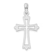 De-Ani Sterling Silver Rhodium-Plated Pointed Ends Cut-Out Cross Pendant