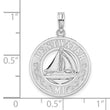 De-Ani Sterling Silver Rhodium-Plated Pentwater Michigan Circle with Sailboat Pendant