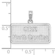 De-Ani Sterling Silver Rhodium-Plated OBX North Carolina License Plate Pendant