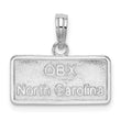 De-Ani Sterling Silver Rhodium-Plated OBX North Carolina License Plate Pendant