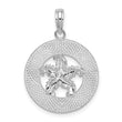 De-Ani Sterling Silver Rhodium-Plated Port Aransas Circle with Starfish Pendant