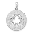 De-Ani Sterling Silver Rhodium-Plated Port Aransas Circle with Dolphins Pendant