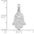 De-Ani Sterling Silver Rhodium-Plated Polished Cut-Out Hamsa Pendant