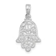 De-Ani Sterling Silver Rhodium-Plated Polished Cut-Out Hamsa Pendant