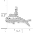 De-Ani Sterling Silver Rhodium-Plated Polished Mahi-Mahi Fish Pendant