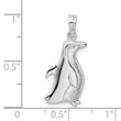 De-Ani Sterling Silver Rhodium-Plated Polished Penguin Pendant