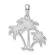 De-Ani Sterling Silver Rhodium-Plated Polished Palm Trees Pendant